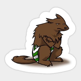 Grumpy Lazy Werewolf Sticker